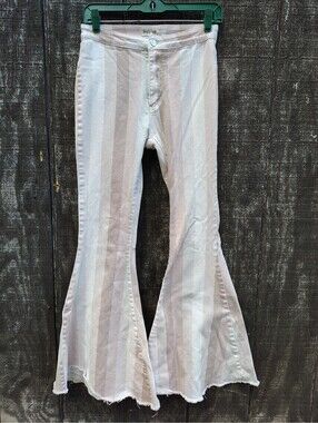 Peach Love California Bell Bottom Pin Stripe Jeans
